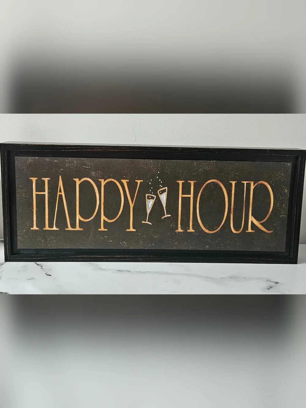 "HAPPY HOUR" Wooden Sign (19.5"x8"x2") - Picture 1 of 1